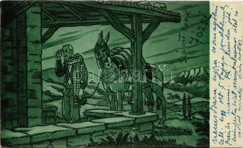 1928 Pays Basque. La priere devant la Chapelle / Basque folklore art postcard. Prayer in front of the Chapel s: Jacques Le Tanneur (EK)