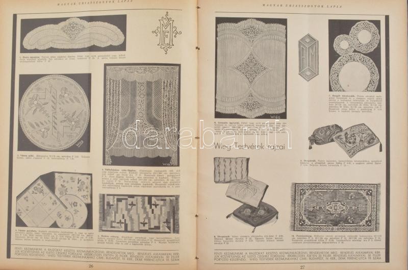 1934 Magyar Úrasszonyok Lapja XI. évf. II. kötet, egészvászon kötésben. - Image 2
