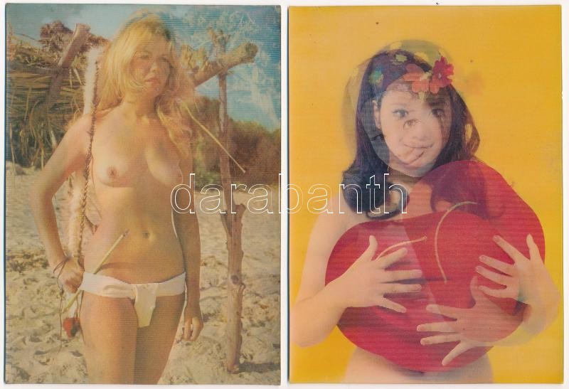 8 db MODERN erotikus 3D dimenziós motívum képeslap vegyes minőségben / 8 modern erotic dimensional (3D) motive postcards in mixed quality - Image 2