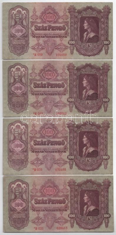 1930. 100P (8x) mind csillagos sorozatjellel és különféle sorozatszámmal T:III Adamo P17