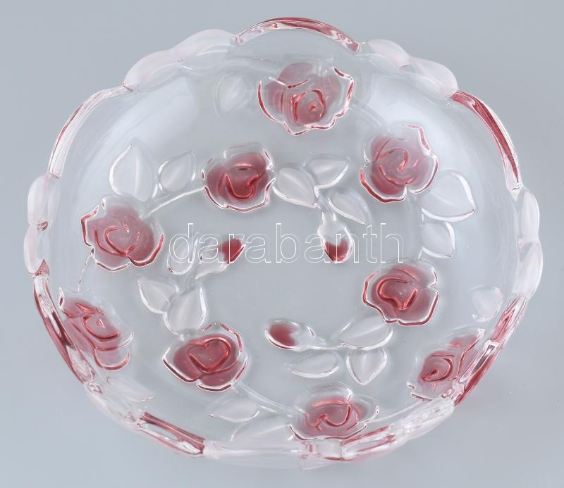 Német tulipános kristály kínáló és talpas kínáló, jelzés nélkül, hibátlan, d: 18 cm - Image 3