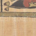 Khatab Papyrus, egyiptom, kézzel festett fáraós jelenet. Üvegezett keretben, certifikációval. Jelzett.32x21cm - Image 2