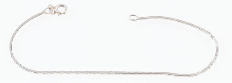 Ezüst(Ag) szögletes kígyó karkötő, jelzett, h: 18,5 cm, nettó: 2,1 g
