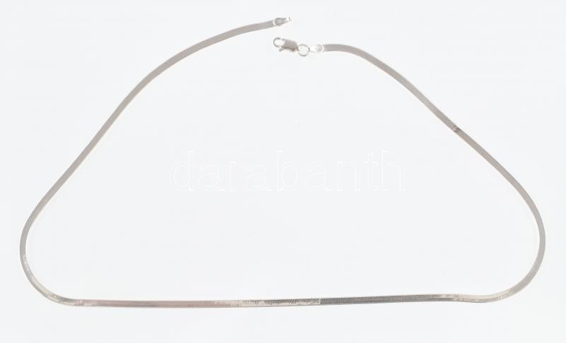 Ezüst(Ag) lapos kígyó nyaklánc, jelzett, h: 45 cm, nettó: 4,5 g