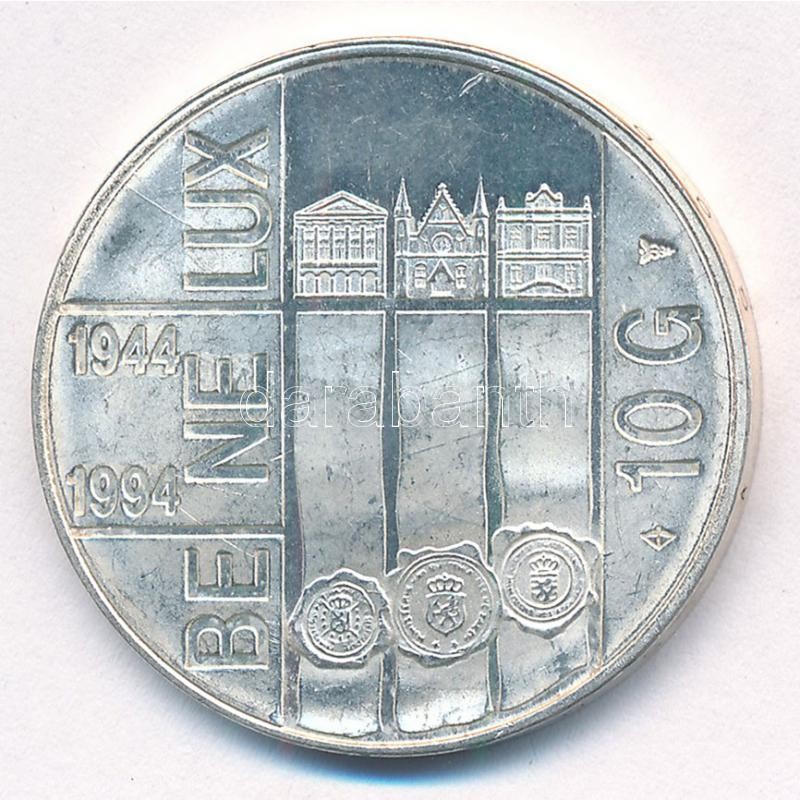 Hollandia 1994. 10G Ag 'Benelux szerződés' T:2 (eredetileg PP) Netherlands 1994. 10 Gulden Ag 'Benelux Treaty' C:XF (originally PP) Krause KM#216