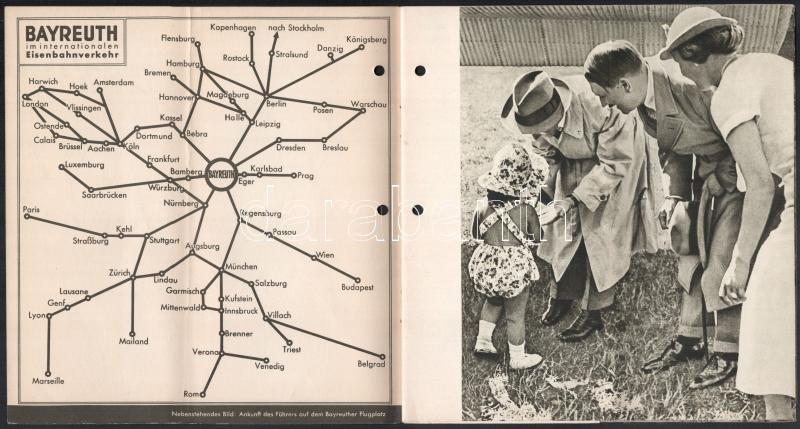 cca 1940 Bayreuth, képes, illusztrált idegenforgalmi ismertető prospektus, benne Adolf Hitler fényképével / Bayreuth, illustrated booklet, with a photo of Adolf Hitler - Image 2
