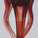 Tulipán formájú üveg pohár, kézzel készített, hibátlan, 2db, m: 21,5cm - Image 3