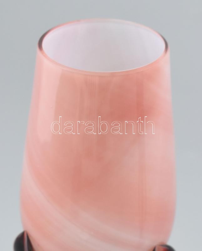 Tulipán formájú üveg pohár, kézzel készített, hibátlan, 2db, m: 21,5cm - Image 4
