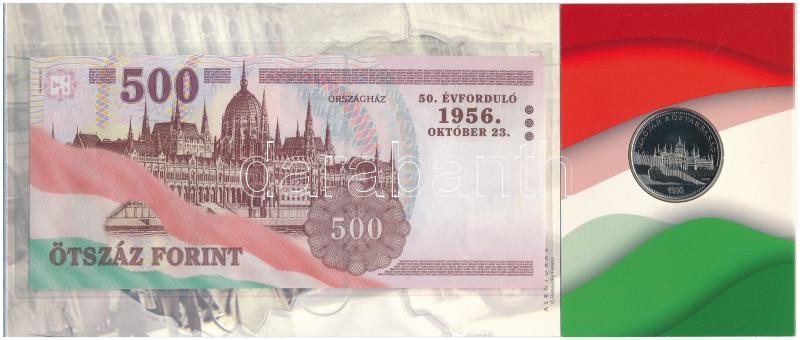 2006. 50Ft Cu-Ni '1956-os forradalom' első napi veret + 500Ft alacsony sorszámú 'EB 0010317' bankjegy '1956-os forradalom' díszcsomagolásban T:1,I - Image 2