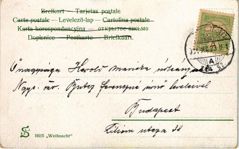1904 Boldog karácsonyt! Mikulás / Christmas greeting, Saint Nicholas. 110/5. Weihnacht - Image 2