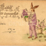 1901 Boldog húsvéti ünnepeket! Dombornyomott nyuszi / Easter greeting, rabbit Embossed (EK)