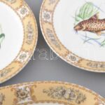 Német halas porcelán készlet, jelzett, hibátlan, d: 19-37 cm - Image 2