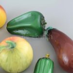 Muranoi gyümölcsök, zöldségek, 9db jelzés nélkül, vegyes méretben h: cca. 10 cm. Szép állapotban. - Image 2