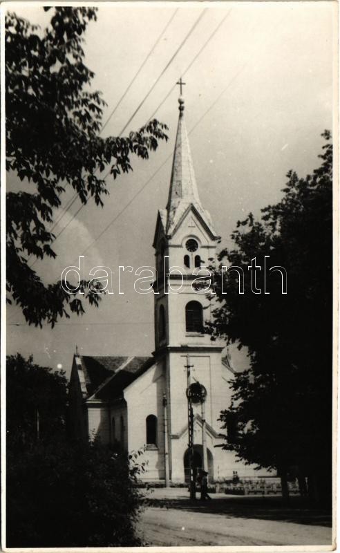 Zsombolya, Jimbolia; Röm.-kat. Kirche / Római katolikus templom / Catholic church. photo (non PC) (vágott / cut)