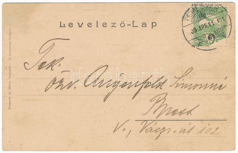 1909 Temesvár, Timisoara; Izraelita templom, zsinagóga. Moravetz és Weisz kiadása / Synagoge / synagogue (r) - Image 2