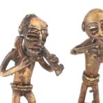 Afrikai antik bronz miniatűr, m: 6 cm - Image 2