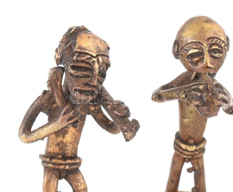 Afrikai antik bronz miniatűr, m: 6 cm - Image 2