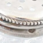 Ezüst (Ag) tetejű só és bors szóró, jelzett, m: 4,5 cm - Image 2