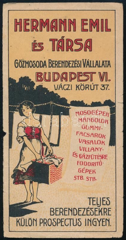 Hermann Emil és Társa gőzmosoda számolócédula