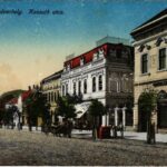 1917 Székelyudvarhely, Odorheiu Secuiesc; Kossuth utca. Székely Dénes kiadása / street view + 'K.u.K. Etappenstationskommando Székelyudvarhely' (EK)