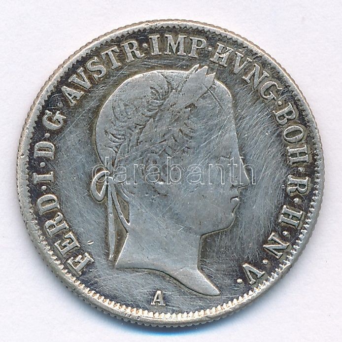 Ausztria 1841A 20kr Ag 'I. Ferdinánd' T:2,2- patina Austria 1841A 20 Kreuzer Ag 'Ferdinand I' C:XF,VF patina Krause KM#2208