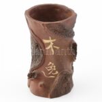 Régi Kínai fatörzs váza steinzeug, jelzett: Guang xing tang. 1950 körül. m: 14 cm