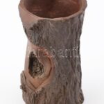 Régi Kínai fatörzs váza steinzeug, jelzett: Guang xing tang. 1950 körül. m: 14 cm - Image 2