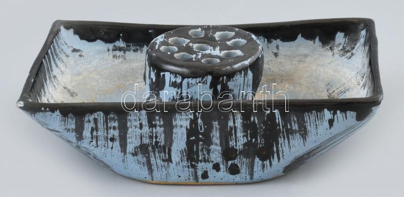 Olvashatatlan jelzéssel: Ikebana. Mázas kerámia, hibátlan, m: 5 cm - Image 2