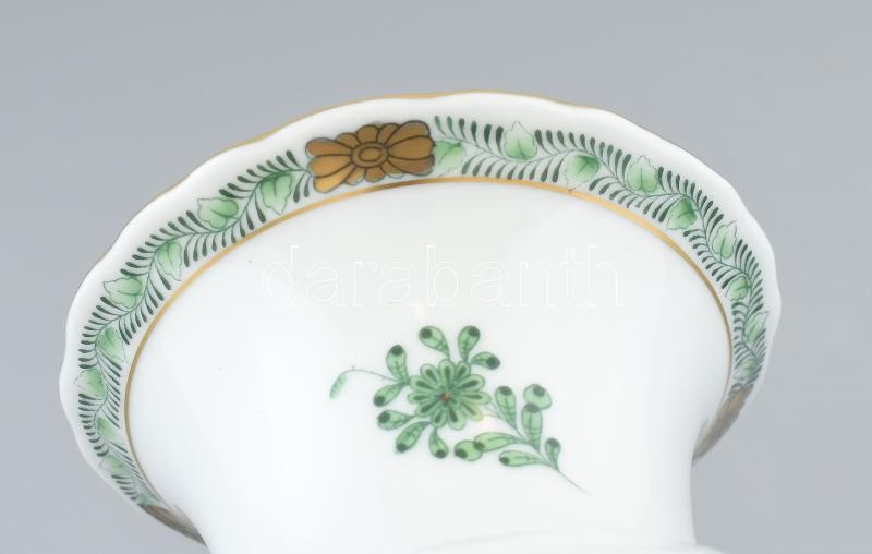Herendi zöld Apponyi mintás váza. Kézzel festett, jelzett, hibátlan 15 cm - Image 3