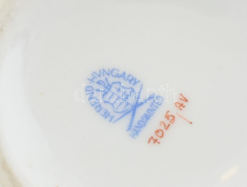 Herendi zöld Apponyi mintás váza. Kézzel festett, jelzett, hibátlan 15 cm - Image 4