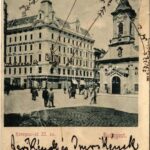 1901 Budapest VII. Kerepesi út 32. (Rákóczi út) üzletek, Rókus kórház és kápolna. Divald Károly 425. sz. (b)
