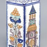 Habán múzeumi másolat edény. Kézzel festett, jelzett, hibátlan. 26 cm