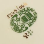 Zsolnay virágmintás asztali kínáló. Kézzel festett, jelzett, hibátlan d: 13cm - Image 3