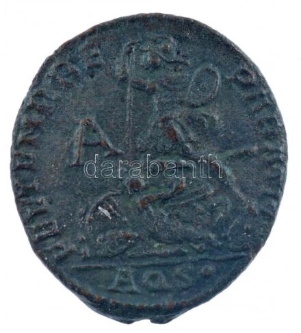 Római Birodalom / Aquileia / II. Constantius 348-350. AE2 bronz (5,10g) T:2 Roman Empire / Aquileia / Constantius II 348-350. AE2 bronze 'D N CONSTANTIVS PF AVG - A / FEL TEMP RE-PARATIO - A - AQS dot' (5,10g) C:XF RIC VIII 113