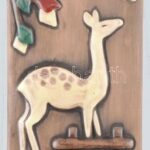 Sweden Christina Keramik retró falplasztika, jelzett, hibátlan, 15x9 cm
