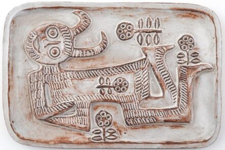 Svéd falplasztika, Faun, jelzés nélkül, hibátlan, 17x26 cm