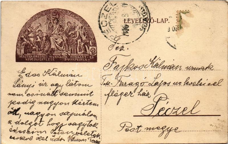 1906 Budapest VIII. A Magyarországi Munkások Rokkant- és Nyugdíjegyletének háza. József utca 23. (EK) - Image 2