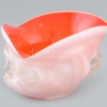 Retró üveg tálka, többrétegű, hibátlan, d: 12 cm - Image 2