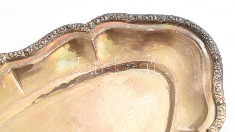 Ezüst (Ag) tálca, Jelzett: Diannás jellel. Nettó: 160 g, 28x14cm - Image 2