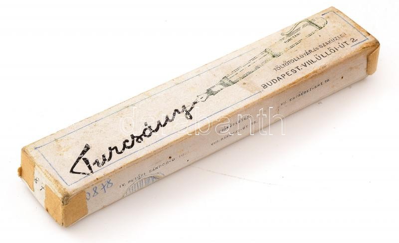 cca 1930-1940 Turcsány töltőtollgyár és szaküzlet Bp. kartondoboz, kopottas, h: 16 cm