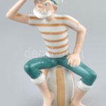 Drasche Popey, kézzel festett porcelán, pipája hiányzik, jelzett, m: 16 cm