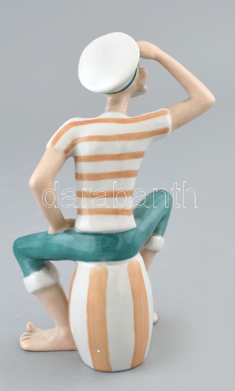 Drasche Popey, kézzel festett porcelán, pipája hiányzik, jelzett, m: 16 cm - Image 3