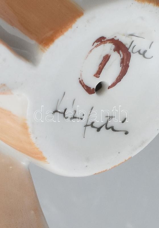 Drasche Popey, kézzel festett porcelán, pipája hiányzik, jelzett, m: 16 cm - Image 4