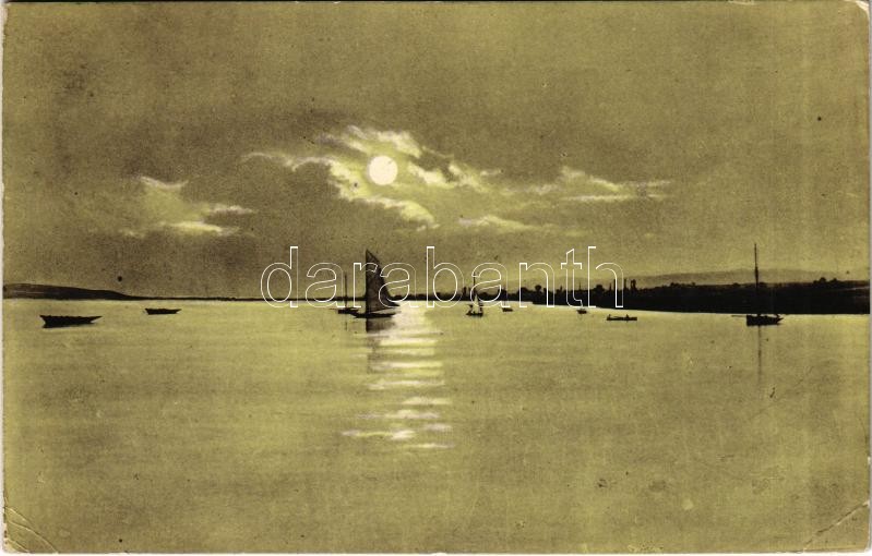 1911 Balatonfüred, Balaton éjjel. Koller Károly utóda kiadása (EK)
