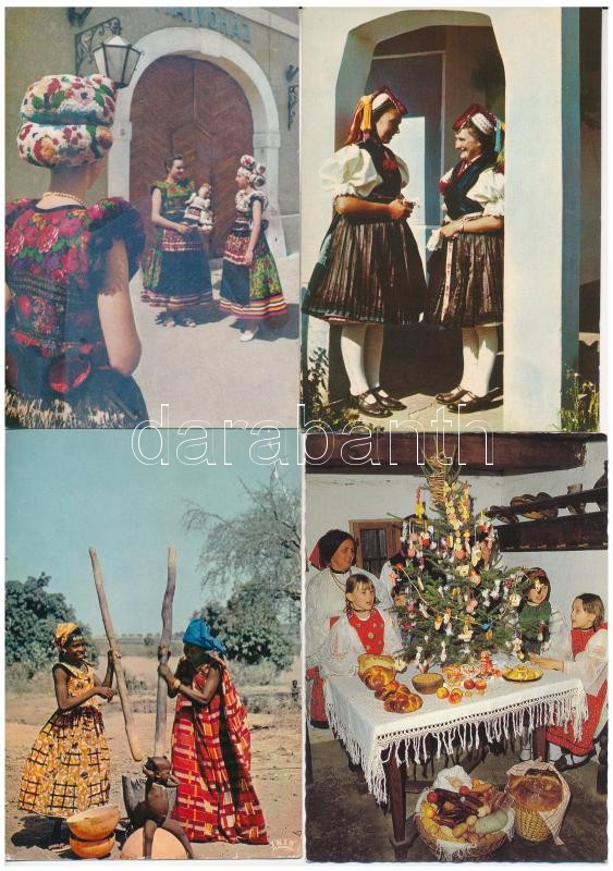 20 db MODERN népviseletes képeslap / 20 modern folklore postcards