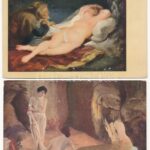 8 db RÉGI erotikus képeslap / 8 pre-1945 erotic motive postcards