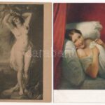 8 db RÉGI erotikus képeslap / 8 pre-1945 erotic motive postcards - Image 2