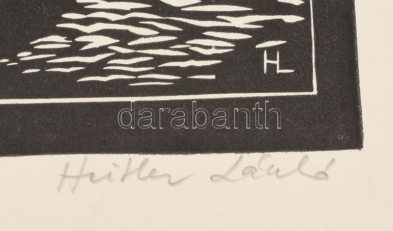 Heitler László (1937-2016): 1919-Gyász. Fametszet, papír, jelzett, lapszéli apró sérülésekkel, 32x23 cm - Image 2