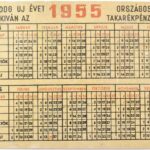1955 Országos Takarékpénztár (OTP) takarékbetétkönyv fém kártyanaptár, 9,5x7 cm - Image 2