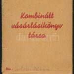 1944 Kombinált vásárlásikönyv tárca, kissé sérült, benne vegyes élelmiszerjegyek
